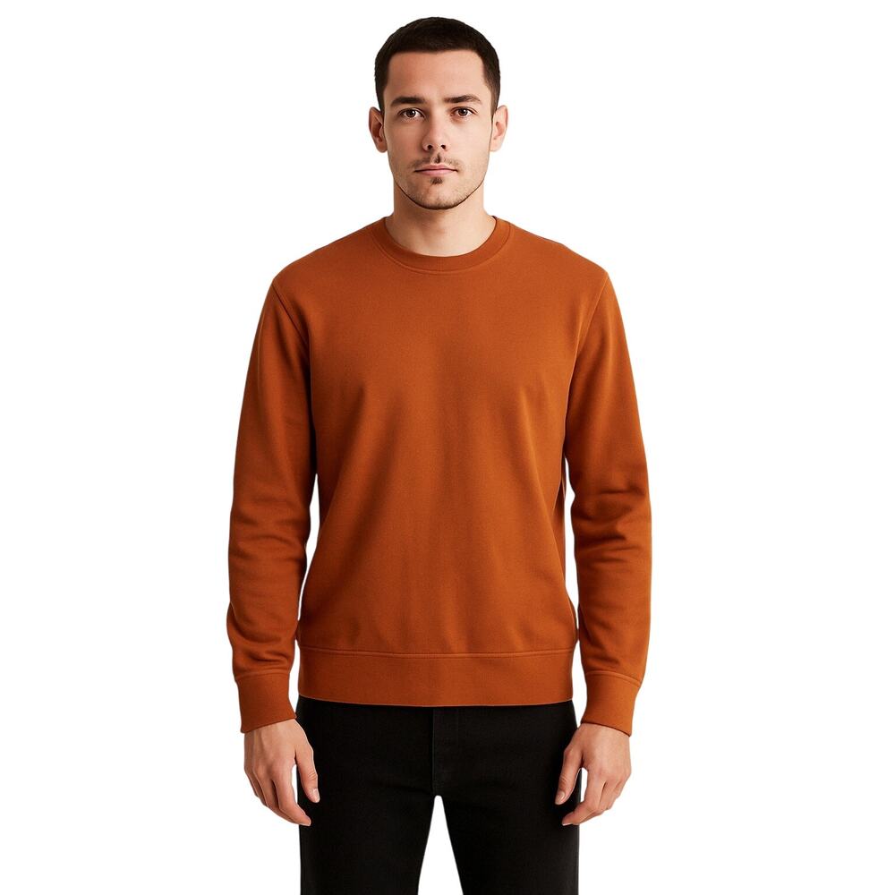 BLDWN Haring Crewneck Sweatshirt, Burnt Orange Pullover, Men's Size Small